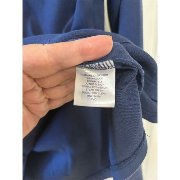 Vineyard Vines Women's Blue 1/4 Zip Pullover XS Striped Shoulder - Picture 7 of 9